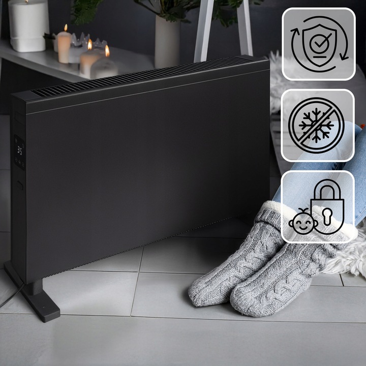 Grzejnik elektryczny konwektorowy EBERG DEXO 2000W WiFi termostat LED pilot