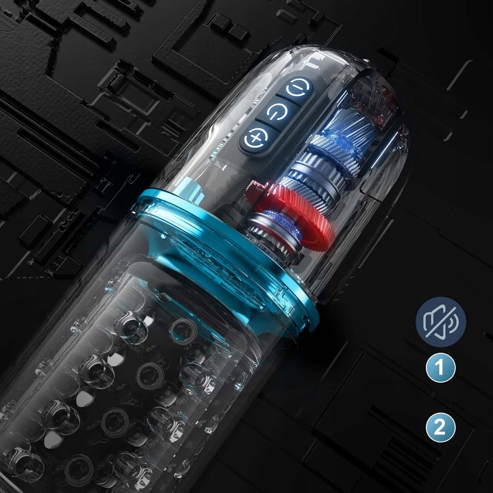 Automatyczny masturbator męski z 7 ruchami pchającymi i obrotowymi