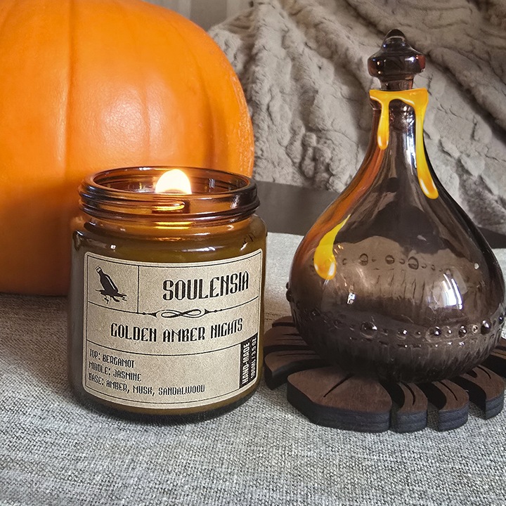 Zestaw Jesień Świece Sojowe na prezent w słoiku, handmade, 4x Świeca 100 ml