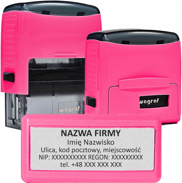 PIECZĄTKA FIRMOWA WAGRAF B3s - do 6 wersów - 47x18mm - 12 kolorów do wyboru