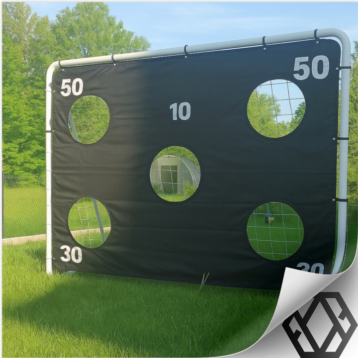 BRAMKA PIŁKARSKA Z MATĄ CELOWNICZĄ dla dzieci SKŁADANA DO PIŁKI NOŻNEJ 2,4m