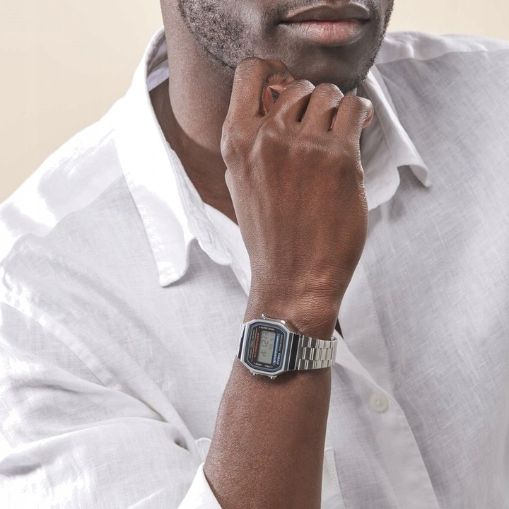 ZEGAREK MĘSKI CASIO RETRO VINTAGE A168WA stoper alarm datownik +BOX