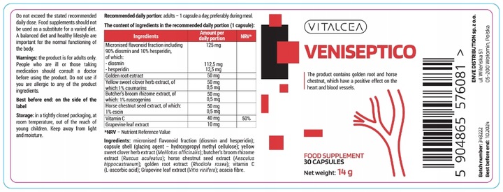 Veniseptico - wsparcie dla układu krążenia