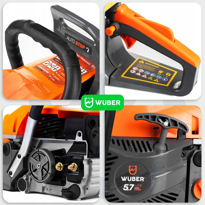 PIŁA SPALINOWA PILARKA DO DREWNA ŁAŃCUCHOWA 5,7KM +2 PROWAD +OLEJ +2x