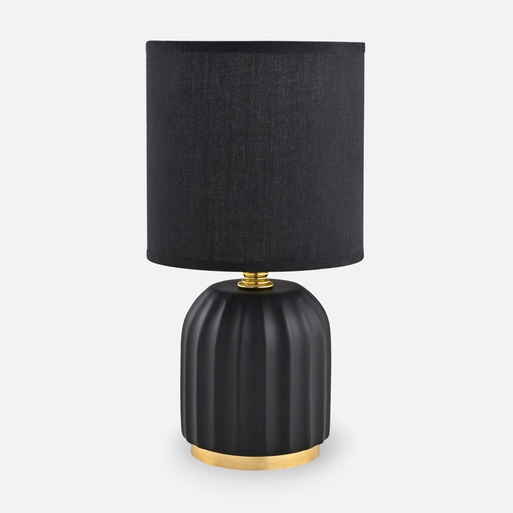 Lampka nocna czarna lampa stołowa do sypialni salonu z abażurem HS8723