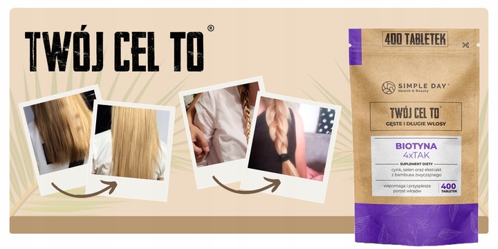 BIOTYNA 4 x TAK od Twój Cel To - 400szt. Najlepsza Na Włosy Skórę Paznokcie