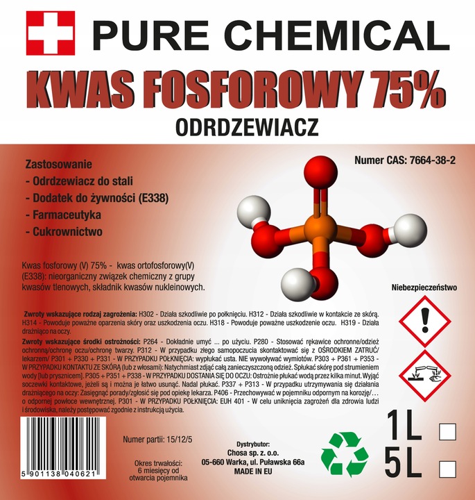 KWAS FOSFOROWY 75% 1L