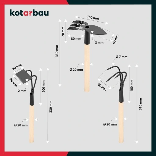 ZESTAW MINI NARZĘDZI OGRODNICZYCH 6SZT MOTYCZKA PAZURKI WIDEŁKI DO