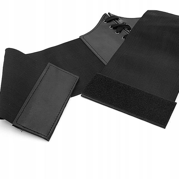 Szeroki pas pasek czarny gorset sznurowany czarny wyszczuplający na