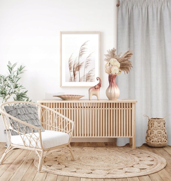 ZASŁONA GOTOWA JULA2 TAŚMA 140 X 270 CM LEN BEŻOWY STYL EKO RÓŻNE KOLORY