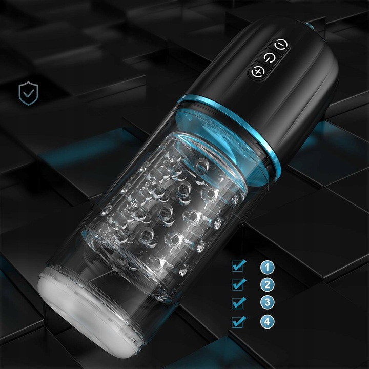 Automatyczny masturbator męski z 7 ruchami pchającymi i obrotowymi