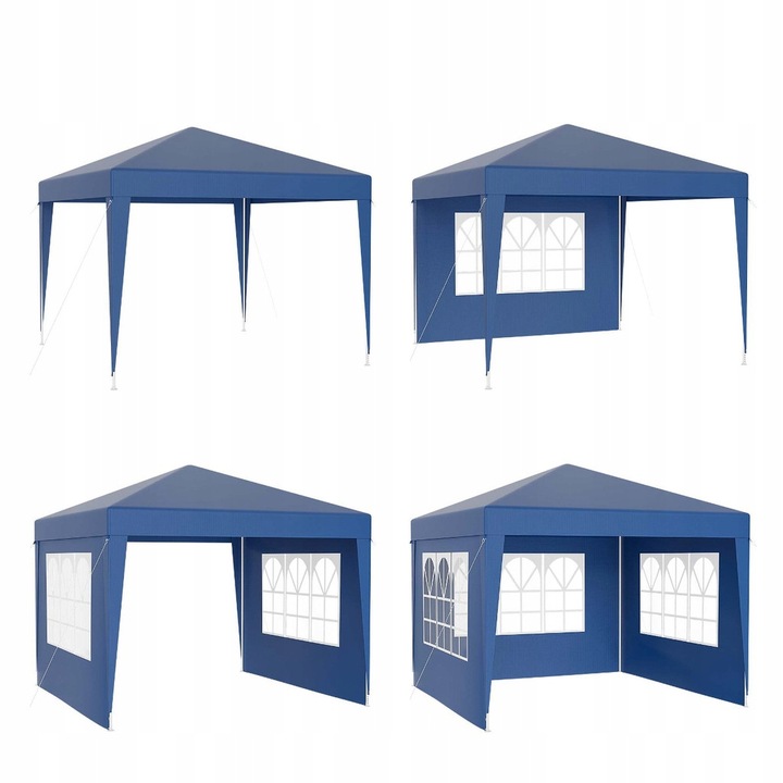 PAWILON OGRODOWY NAMIOT HANDLOWY 3x3 m + 4 ŚCIANY BOCZNE OKNA ZAMEK