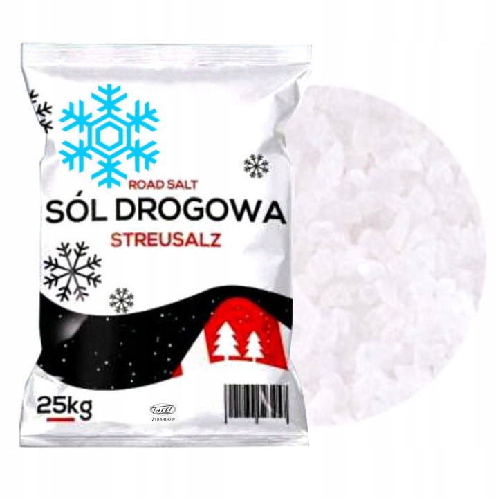SÓL DROGOWA 25kg Przeciw GOŁOLEDZI na Parkingi Drogi Chodniki Chlorek