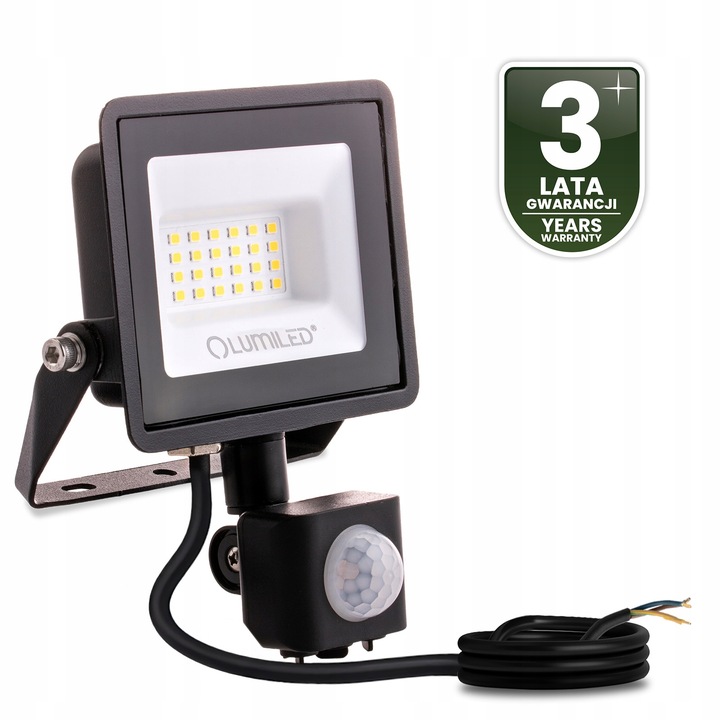 Naświetlacz LED 20W HALOGEN LAMPA ZEWNĘTRZNA REFLEKTOR z CZUJNIKIEM