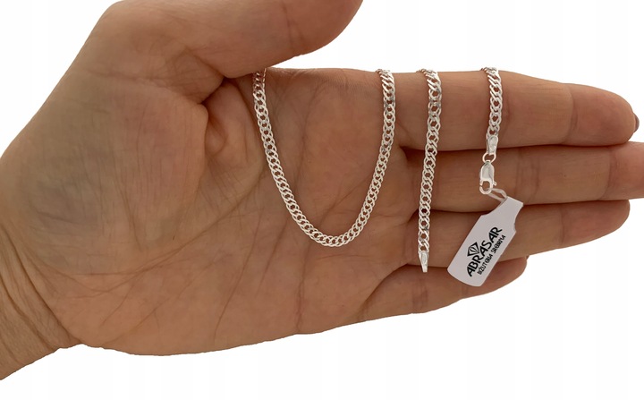 ŁAŃCUSZEK SREBRNY MĘSKI ROMBO 50cm SREBRO pełne 925 DLA NIEGO NA PREZENT