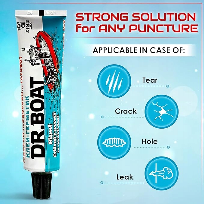 Klej do naprawy BASENU JACUZZII SUP 2w1 NA SUCHO NA MOKRO z lata i bez