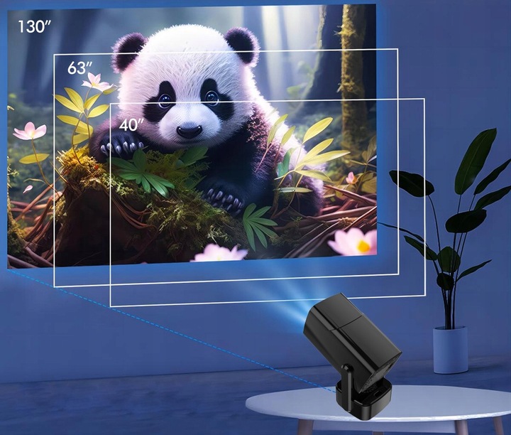 PRZENOŚNY PROJEKTOR RZUTNIK ANDROID SMART TV WIFI FULL HD + ETUI