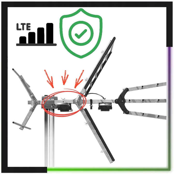 Antena do TV naziemnej DVB-T2 COMBO MUX8 4K LTE aktywna ze