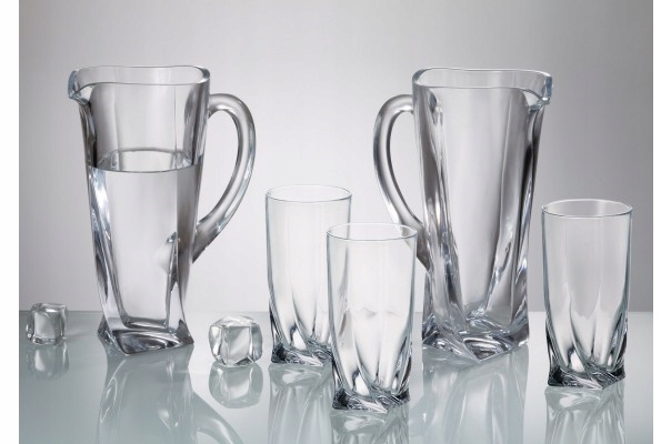 BOHEMIA QUADRO Zestaw Komplet 6 Szklanek Do drinków Napojów SZKLANKI 350 ml