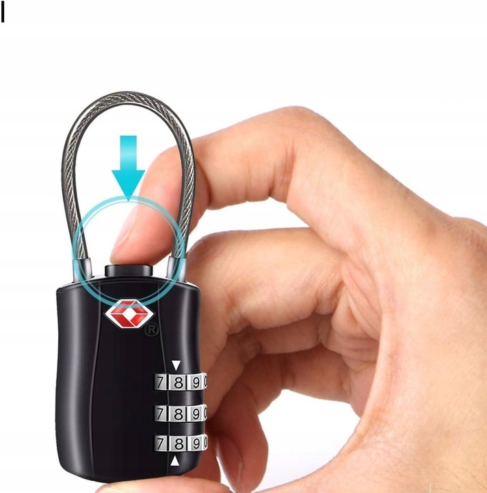 2x KŁÓDKA TSA SYSTEM NA SZYFR DO WALIZKI BAGAŻU Z LINKĄ ZABEZPIECZENIE