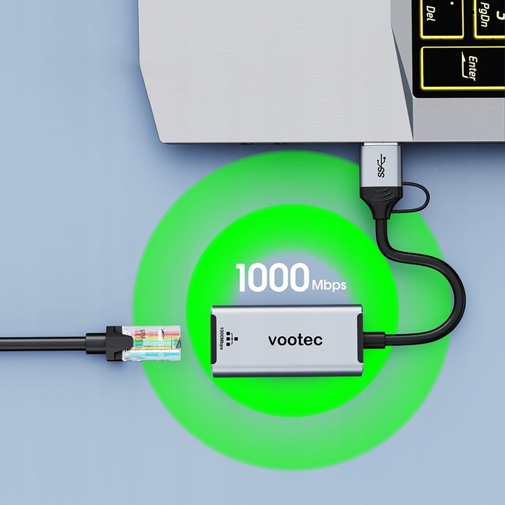 PRZEJŚCIÓWKA USB ETHERNET ADAPTER KARTA SIECIOWA LAN GIGABIT RJ45 1000 MBPS