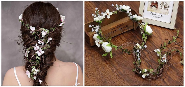 WIANEK NA KOMUNIĘ DEC25 komunijny dekoracja opaska biały na głowę jak żywy