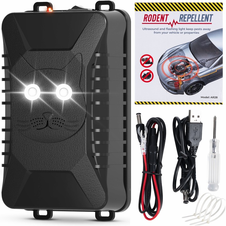 Samochodowy ODSTRASZACZ gryzoni na KUNY do AUTA ultradzwiekowy na