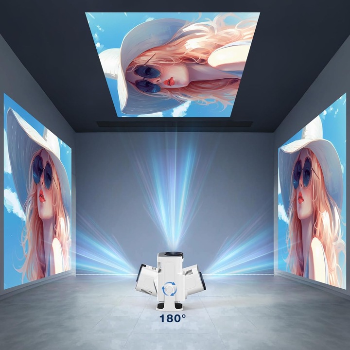 PROJEKTOR RZUTNIK ANDROID TV WIFI FULL HD PRZENOŚNY SMART GŁOŚNIK