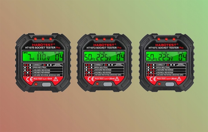Habotest Ht107d Tester Gniazd Elektrycznych Z Wyświetlaczem LCD Test RCD