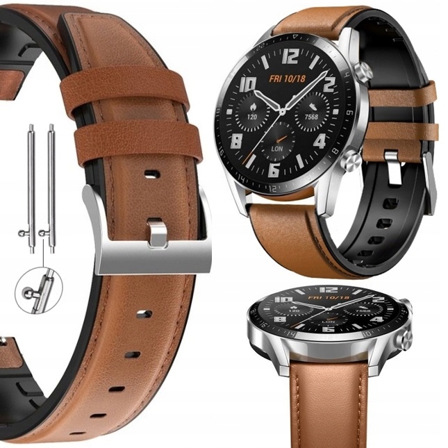 PASEK SKÓRZANY DO HUAWEI WATCH GT 2 2e 3 4 5 GT2 GT3 GT4 GT5 PRO 46MM 48MM