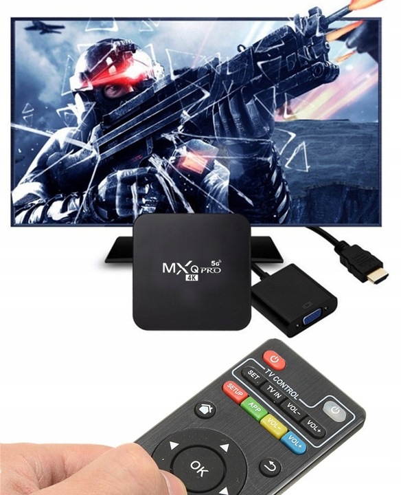 SMART TV BOX MXQ PRO S905X 4K ANDROID 11 1+8GB WIFI NETFLIX PRZYSTAWKA PL
