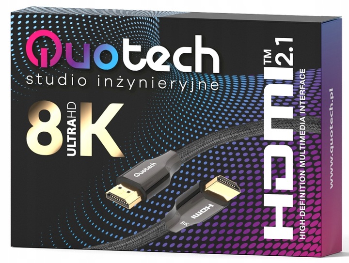 Kabel HDMI 2.1 8K Ultra High Speed QUOTECH 1.5m