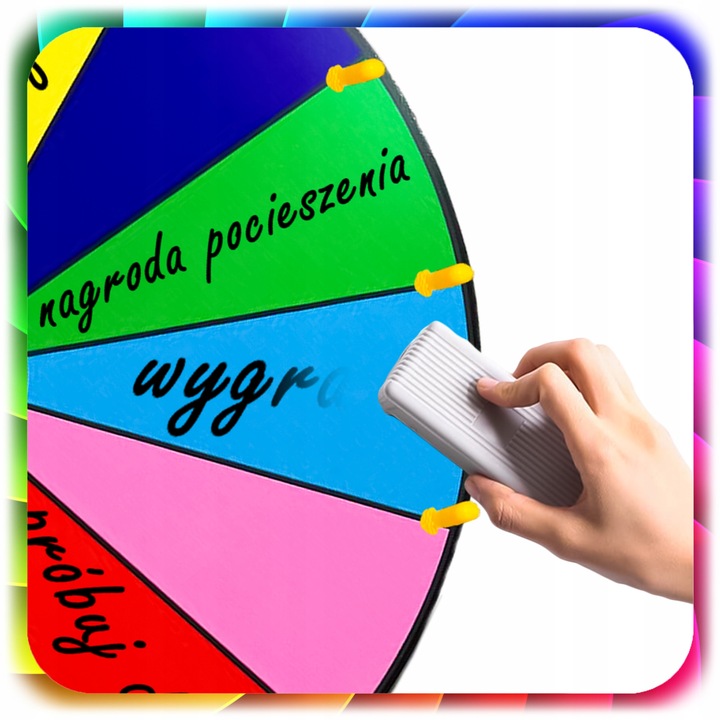 KOŁO FORTUNY ZE STOJAKIEM SUCHOŚCIERALNE 60cm GRA DLA DZIECI ZABAWA +STATYW