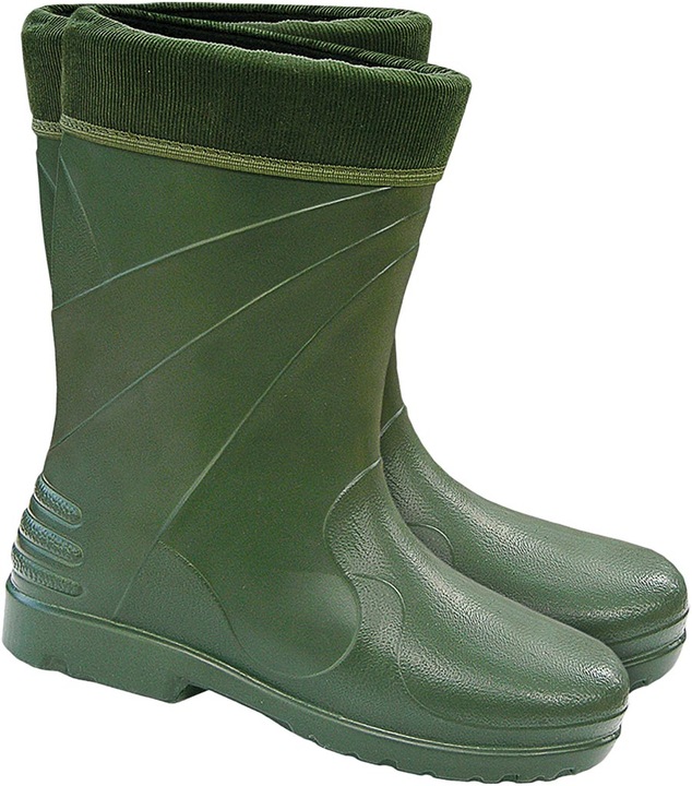 Kalosze damskie lekkie piankowe ocieplane LEMIGO buty ALASKA zielone