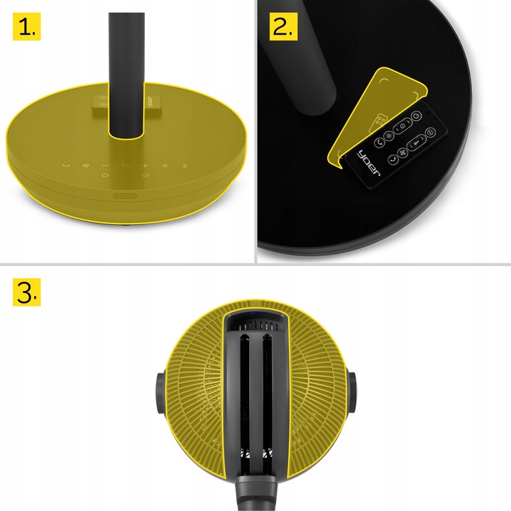 Termowentylator Farelka Cichy 38dB Yoer 1800W +Oscylacja 3D