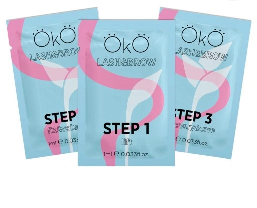 Saszetki do laminacji rzęs i brwi ZESTAW 1-2-3 OKO