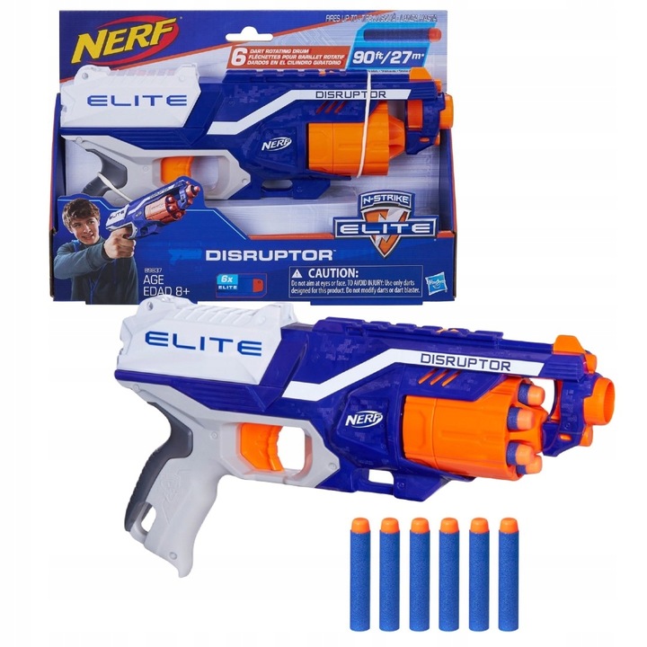 PISTOLET NERF ELITE DISRUPTOR NA STRZAŁKI +DODATKI