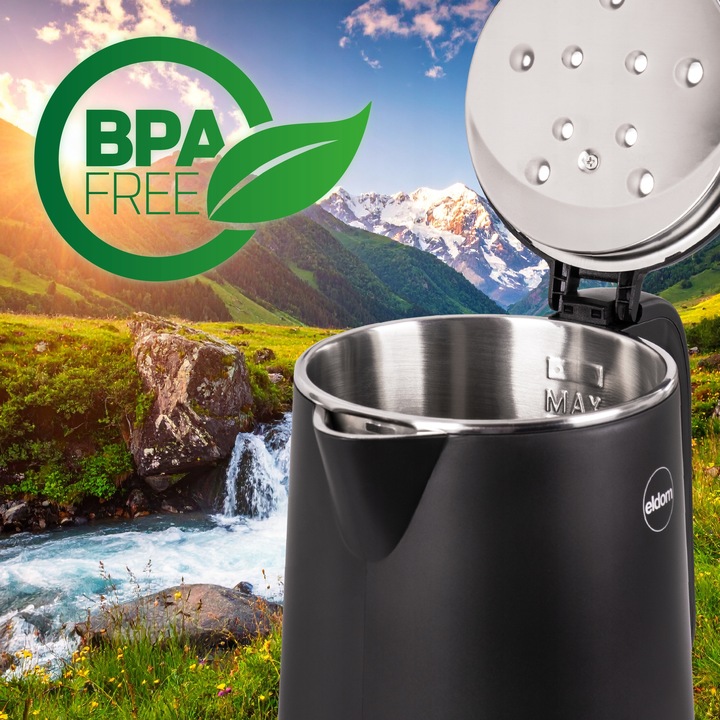 Czajnik bezprzewodowy z regulacją temperatury C515 czarny 2000W 5