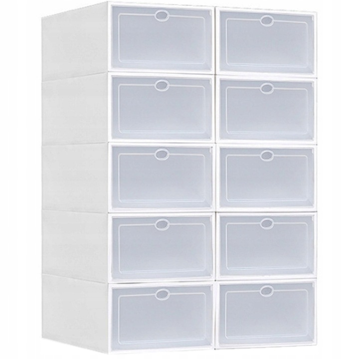10 x PUDEŁKO POJEMNIK ORGANIZER NA BUTY Z KLAPĄ