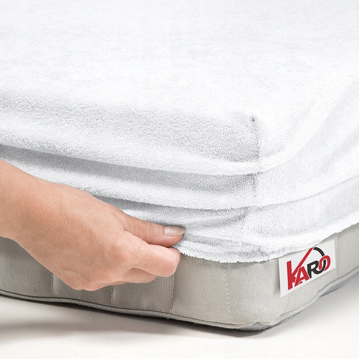 Prześcieradło frotte z gumką 180x200 białe najgrubsze 200g/m2 KARO