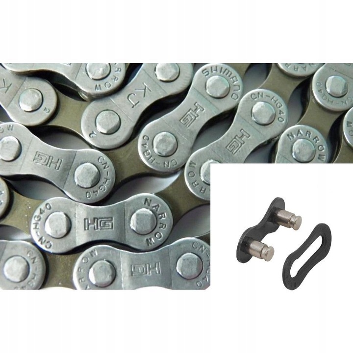 Łańcuch Shimano HG40 114ogniw + SPINKA ug51 6 7 8 biegów