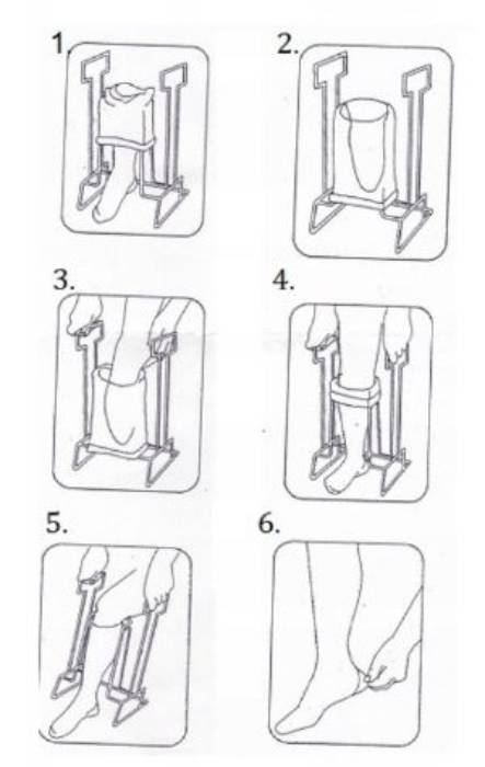 Przyrząd do zakładania uciskowych pończoch i rajstop
