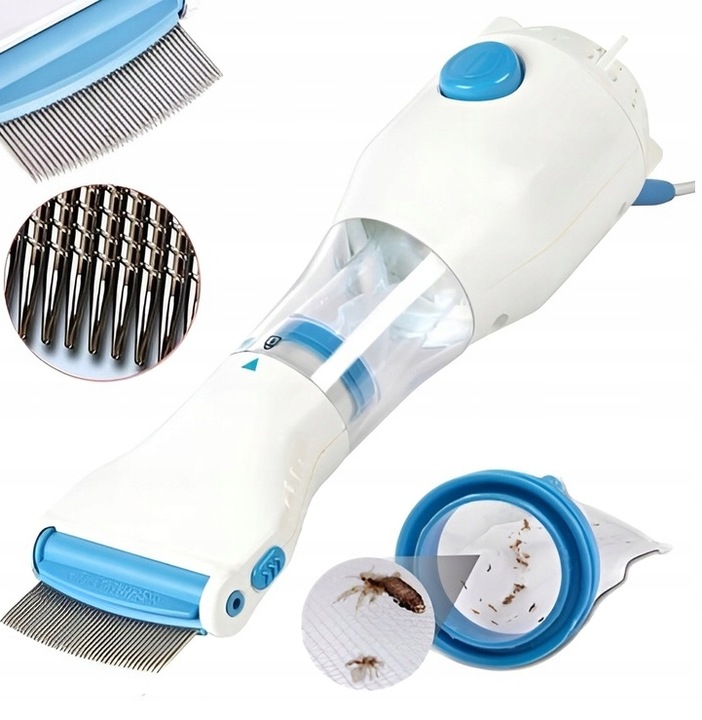 GRZEBIEŃ NA WSZY GNIDY USUWA PCHŁY ELEKTRYCZNY FILTR ODKURZACZ TERMINATOR