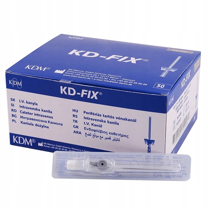 KANIULA wenflon KD-FIX G16 1,7 x 45 mm SZARA