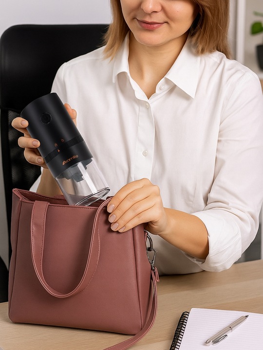 MŁYNEK ELEKTRYCZNY BEZPRZEWODOWY DO MIELENIA KAWY ŻARNOWY na USB