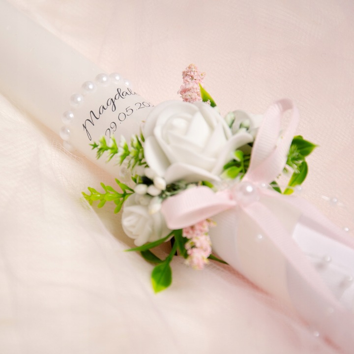 ŚWIECA KOMUNIJNA DO I KOMUNII ŚWIĘTEJ IMIĘ DATA