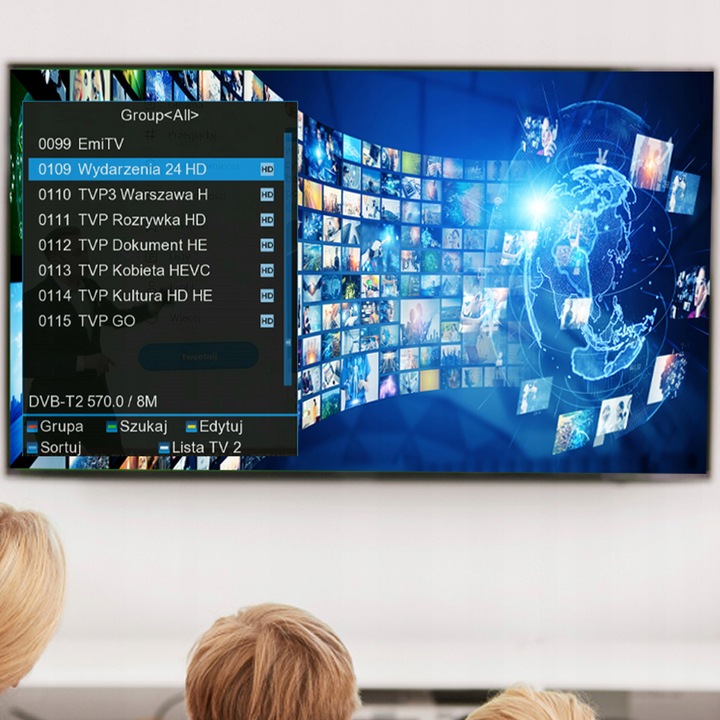 DEKODER TUNER TELEWIZJI TV NAZIEMNEJ FULL HD DVB-T2 HEVC H.265