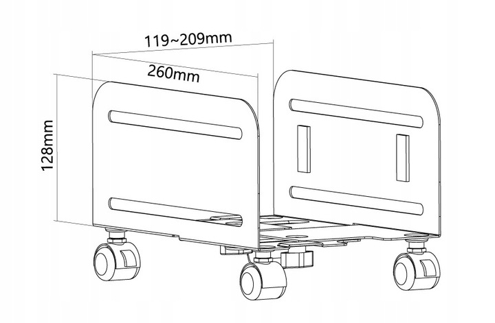 Stojak z kółkami pod komputer PC mobilna podstawka pod biurko