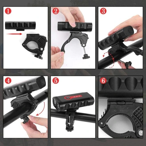 LAMPKA ROWEROWA LED PRZÓD 1800 LUMENÓW MOCNA + TYŁ