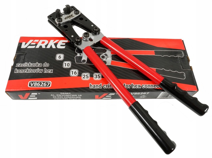 ZACISKARKA PRASKA DO KABLI TULEJEK KOŃCÓWEK KABLOWYCH KONEKTORÓW HEX